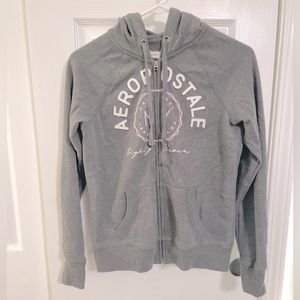 Aeropostale grey and pink zip up